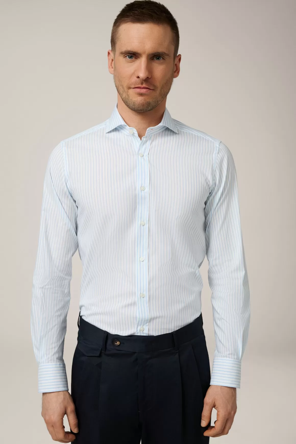 Lano Cotton Shirt In Blue And White Stripes<Windsor Hot