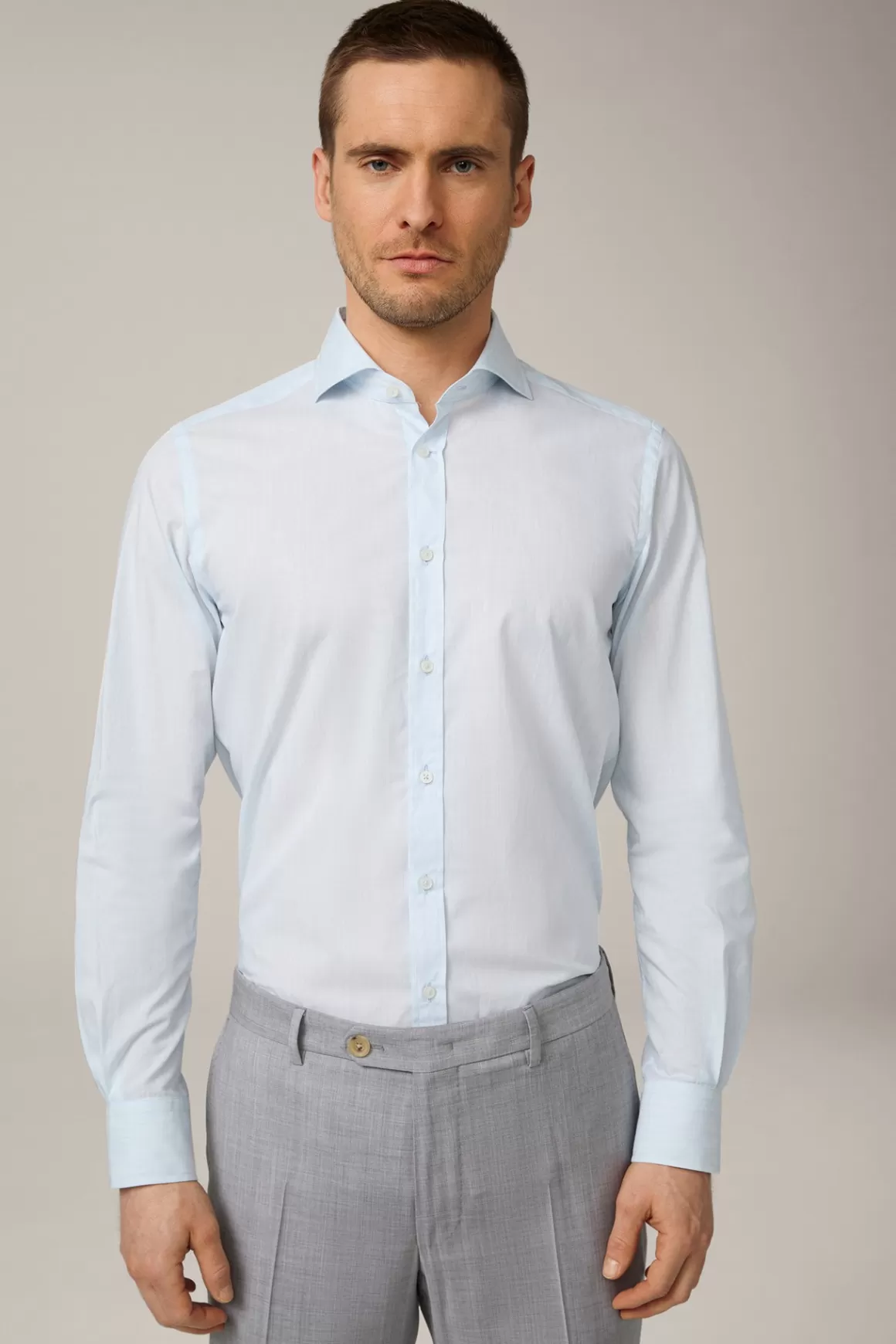 Lano Cotton Shirt In Flecked Light Blue<Windsor Cheap