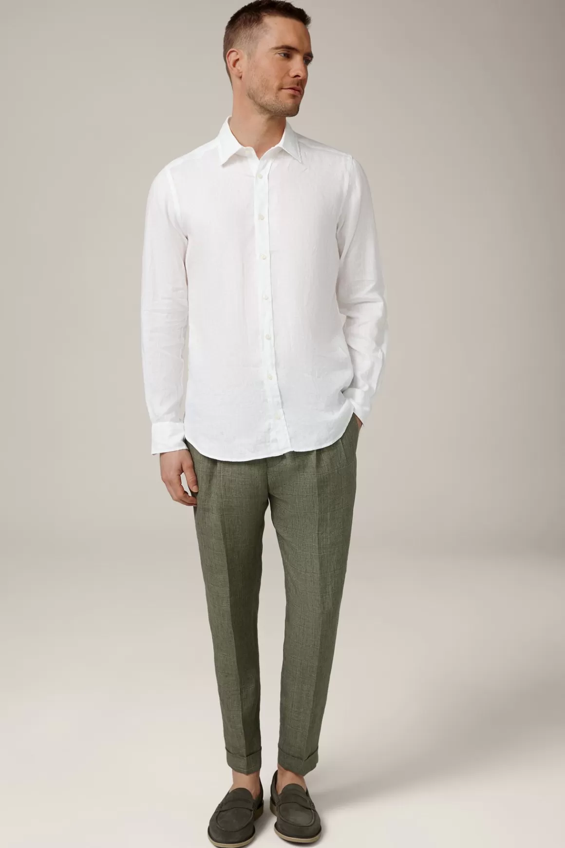 Lapo Linen Shirt In White Flecked<Windsor Discount