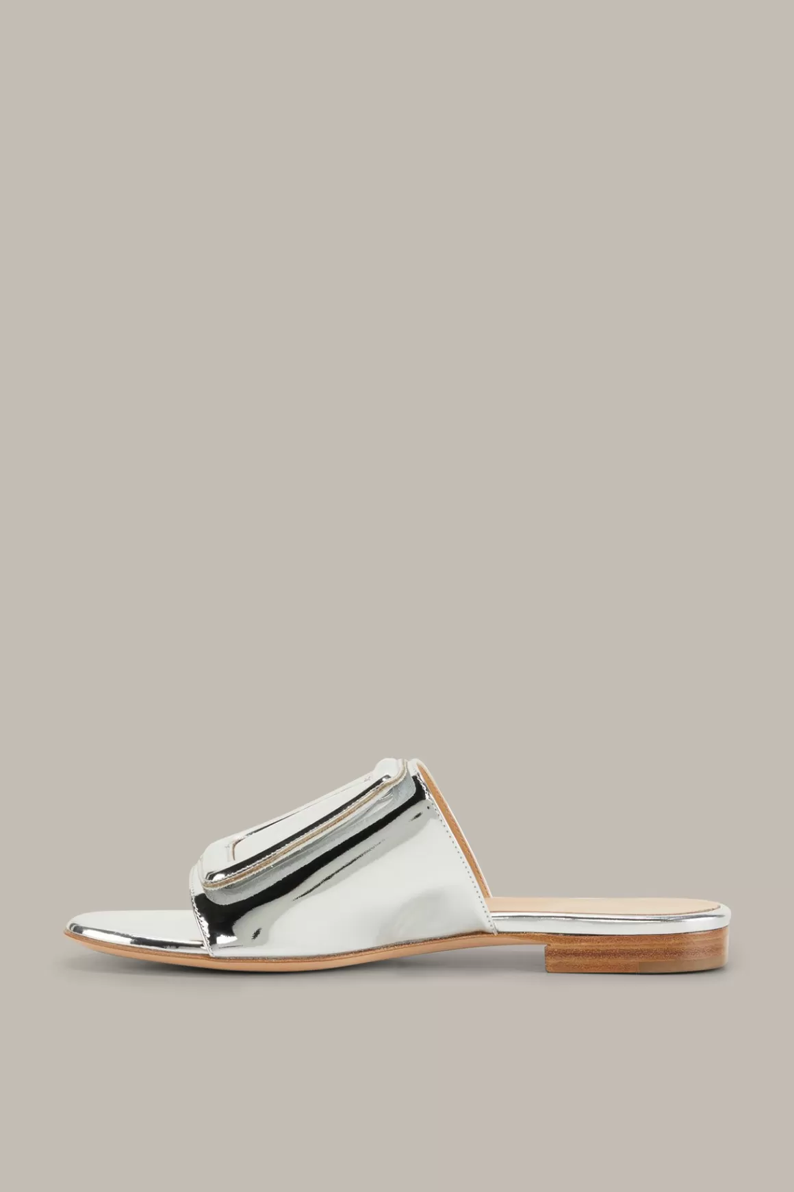 Leather Slides By Unutzer In Silver<Windsor Online