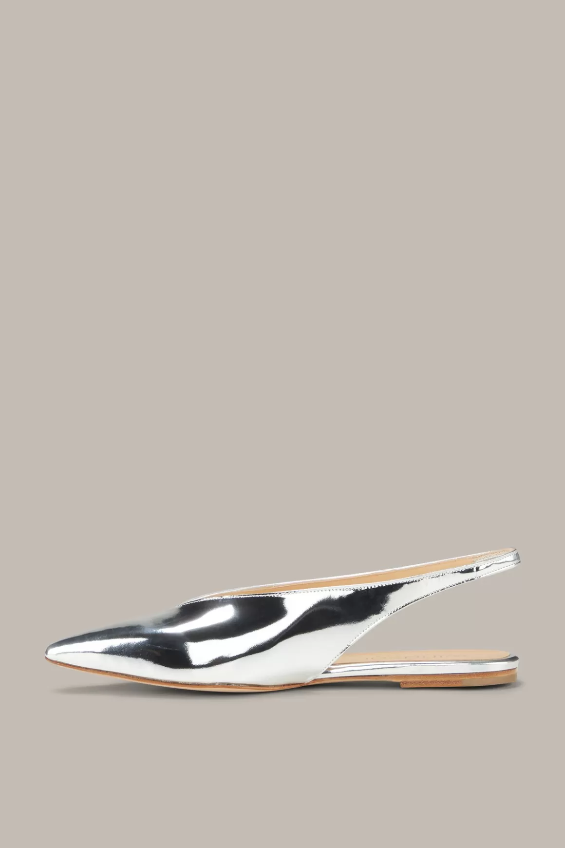 Leather Slingbacks By Unutzer In Silver<Windsor Fashion