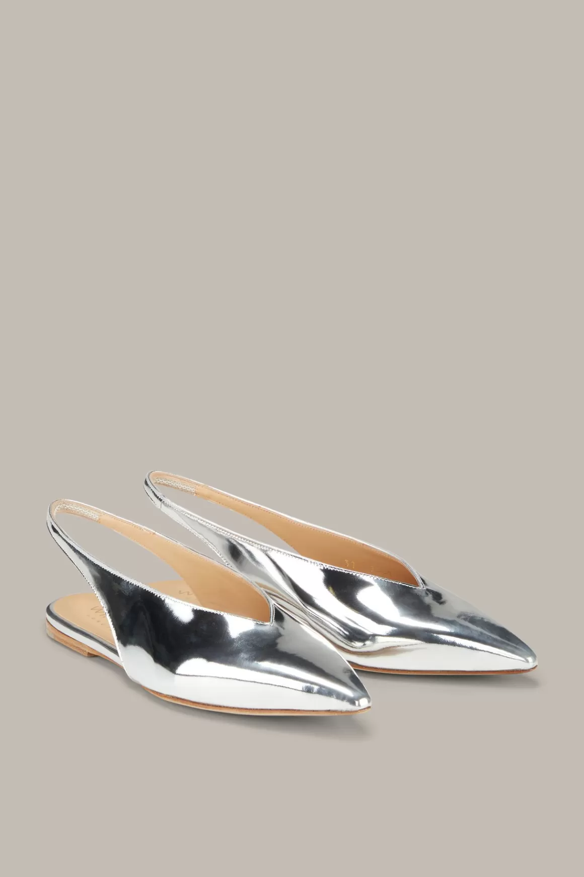 Leather Slingbacks By Unutzer In Silver<Windsor Fashion