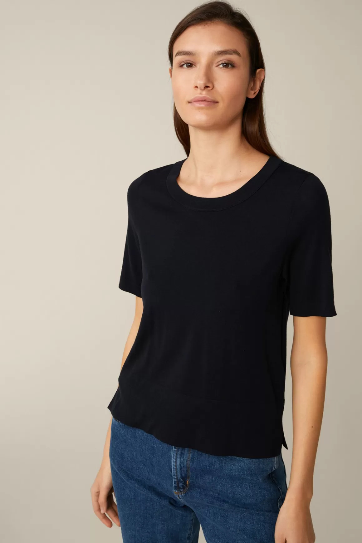 Merino Knit Shirt In Navy<Windsor Online