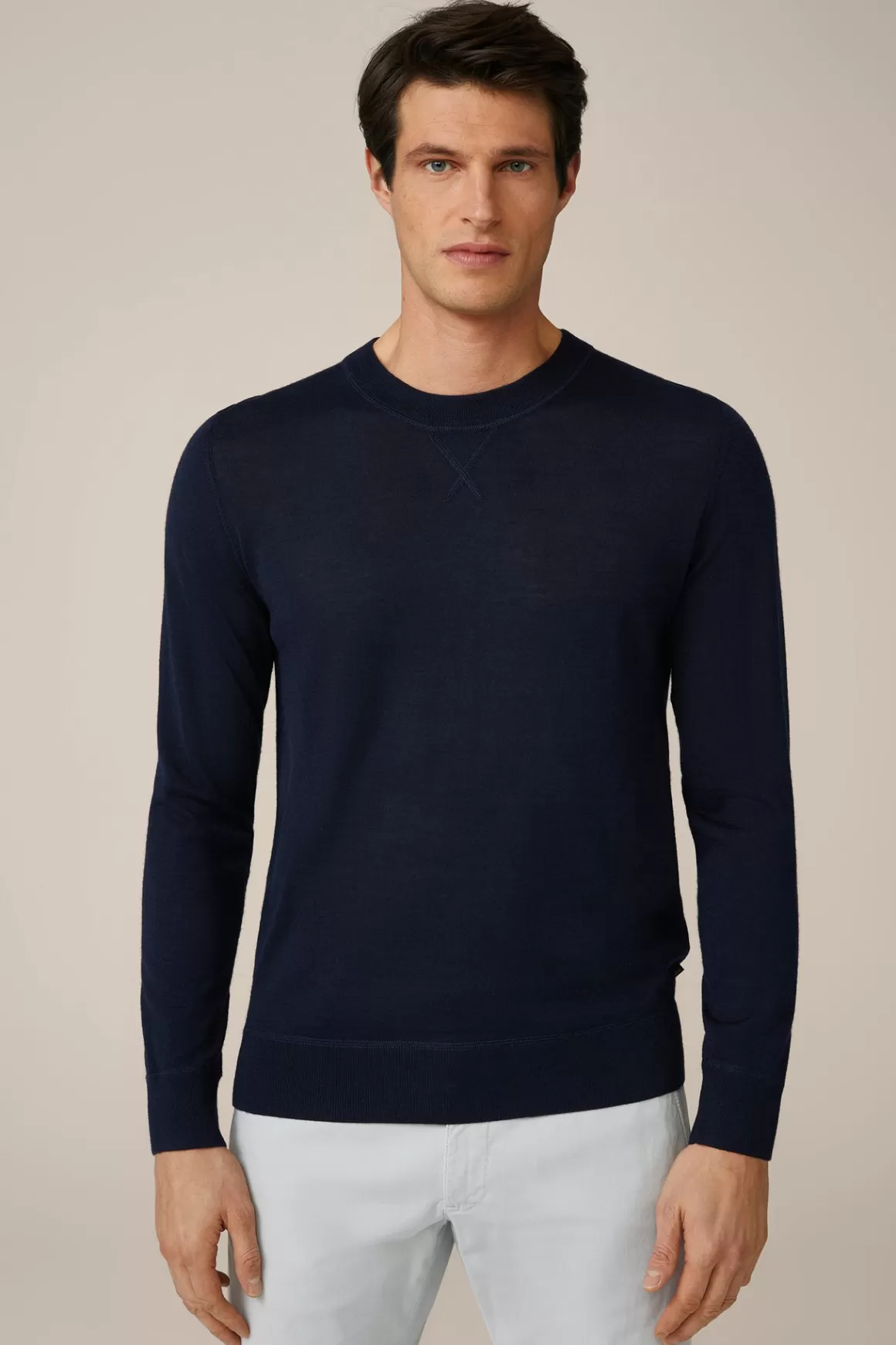 Nando Knitted Sweater With Silk And Cashmere In Navy<Windsor Best