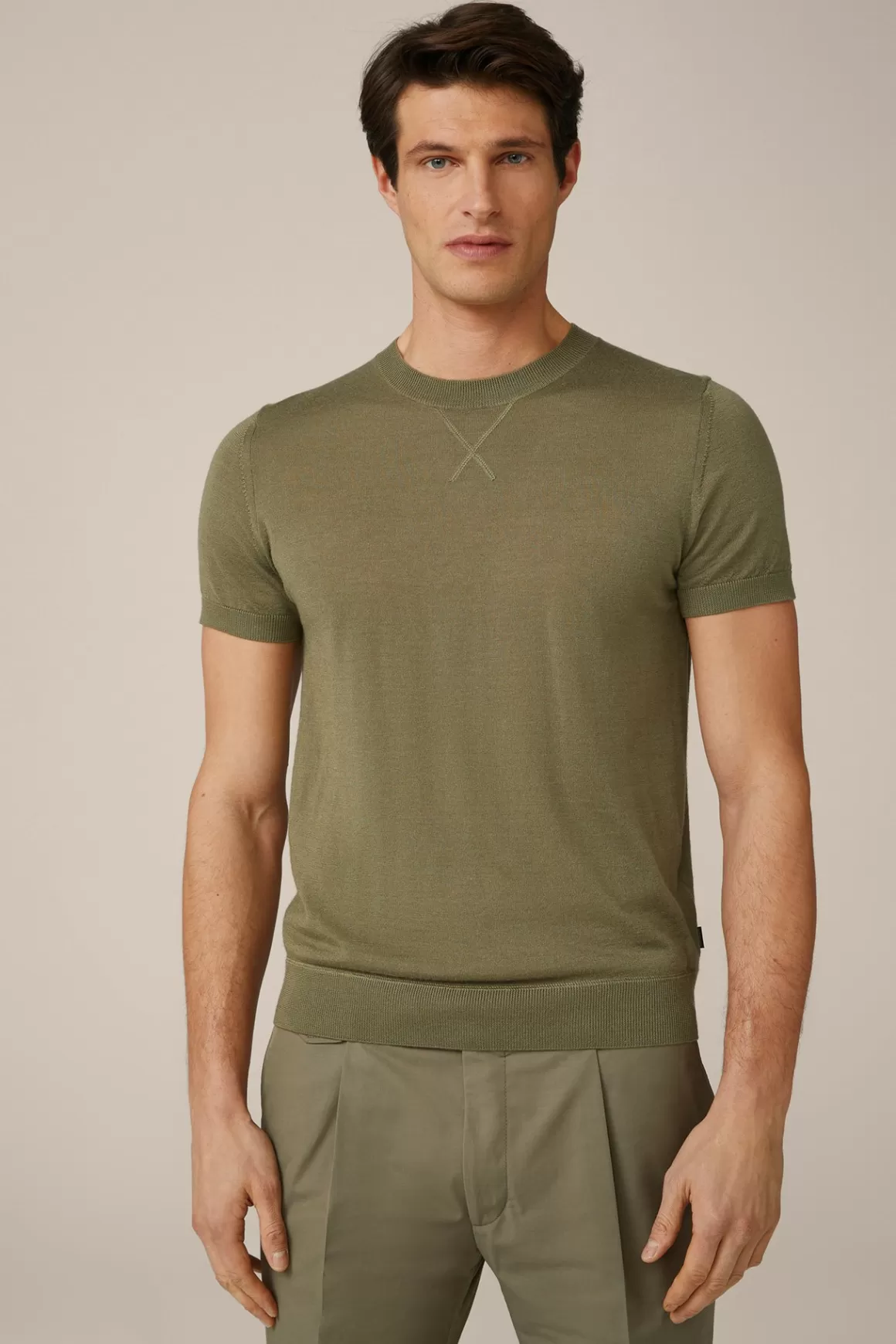 Nando Knitted T-Shirt In Olive<Windsor New