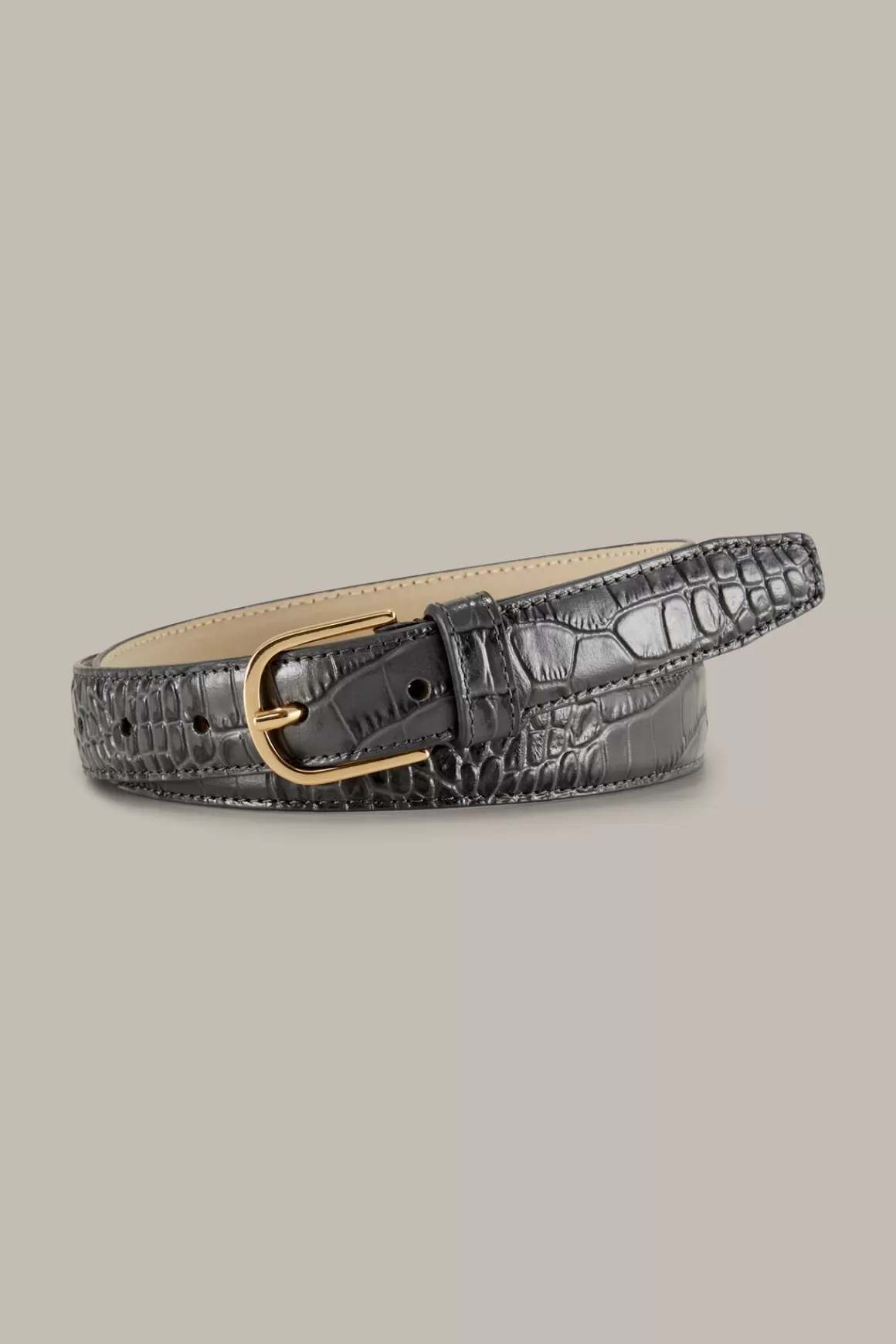 Nappa Leather Belt In Anthracite<Windsor Best Sale