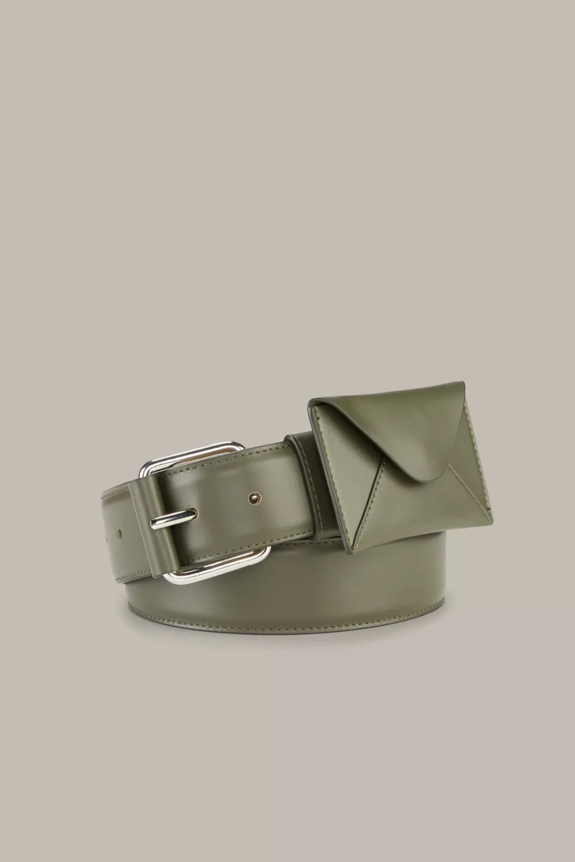 Nappa Leather Belt With Detachable Envelope Bag In Olive<Windsor Cheap