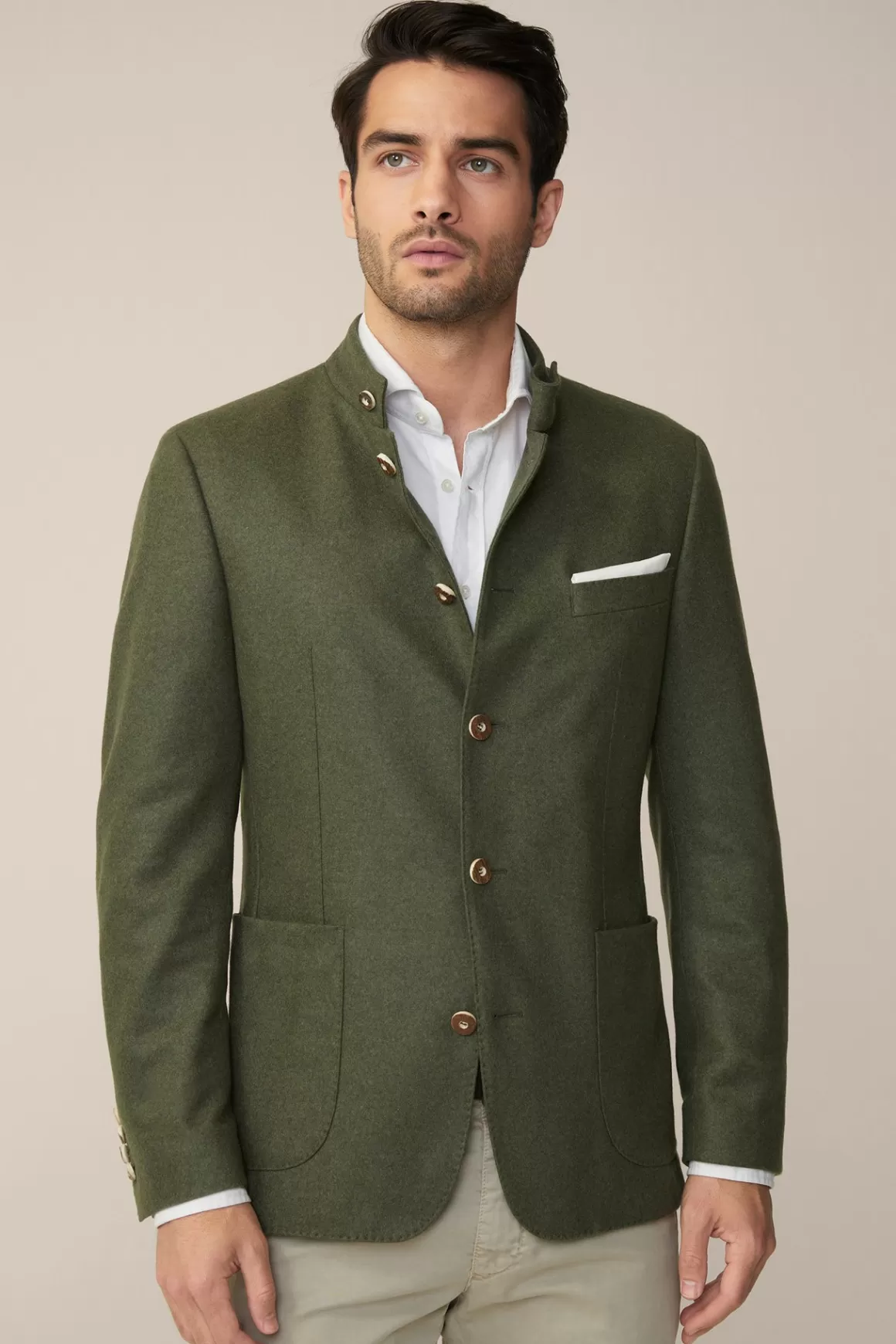 Traditional Sendling Cashmere Cardigan-Style Jacket In Flecked Olive<Windsor Fashion