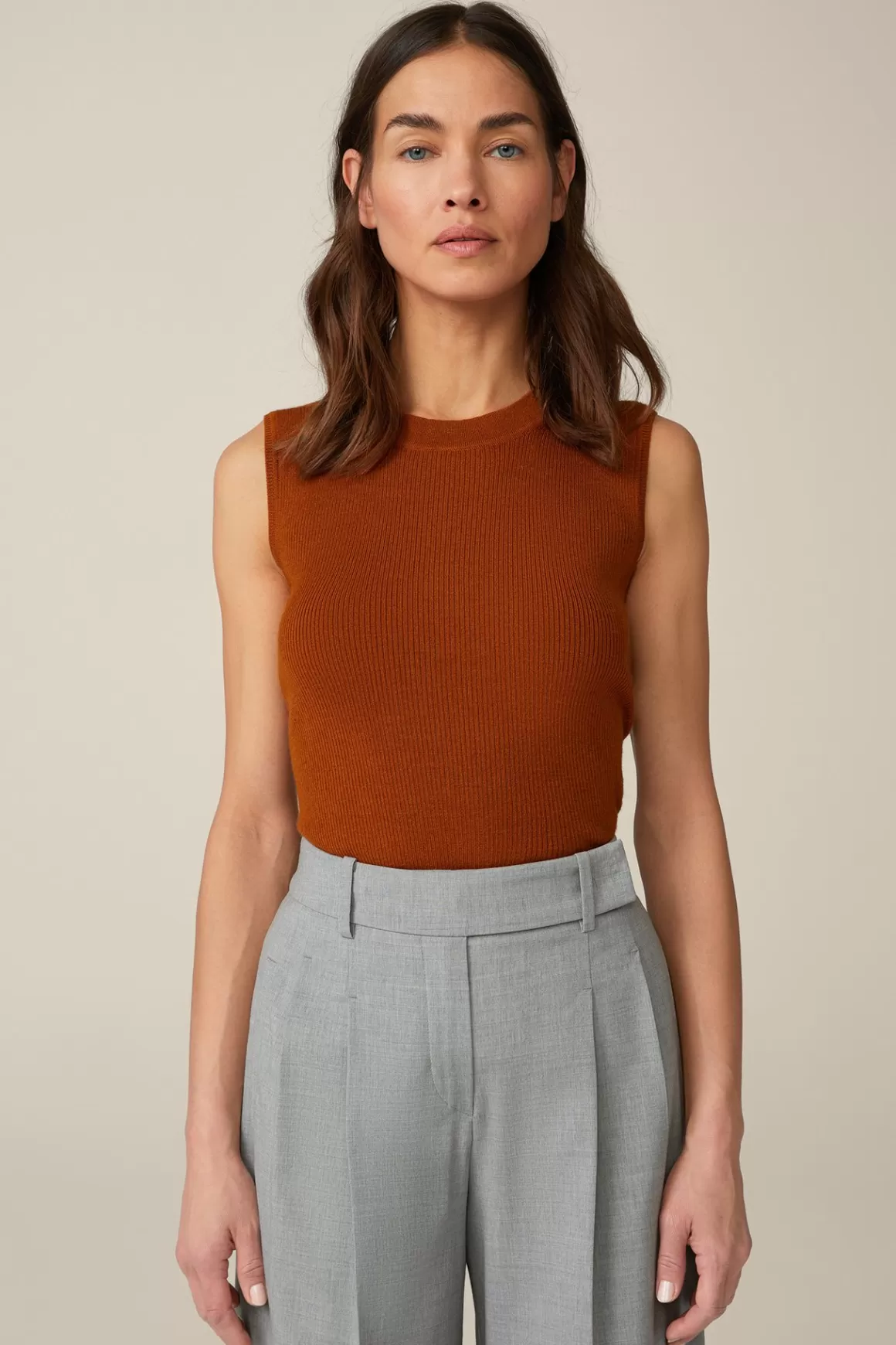 Virgin Wool And Silk Blend Top In Copper<Windsor Sale