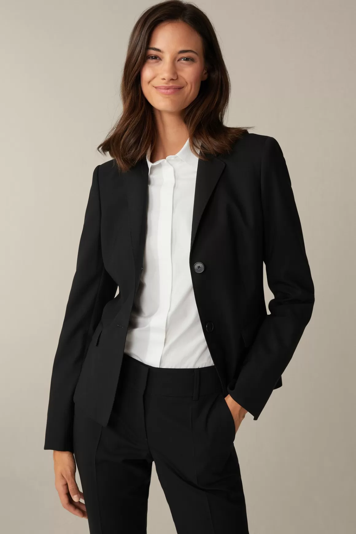 Virgin Wool Stretch Blazer In Black<Windsor Flash Sale