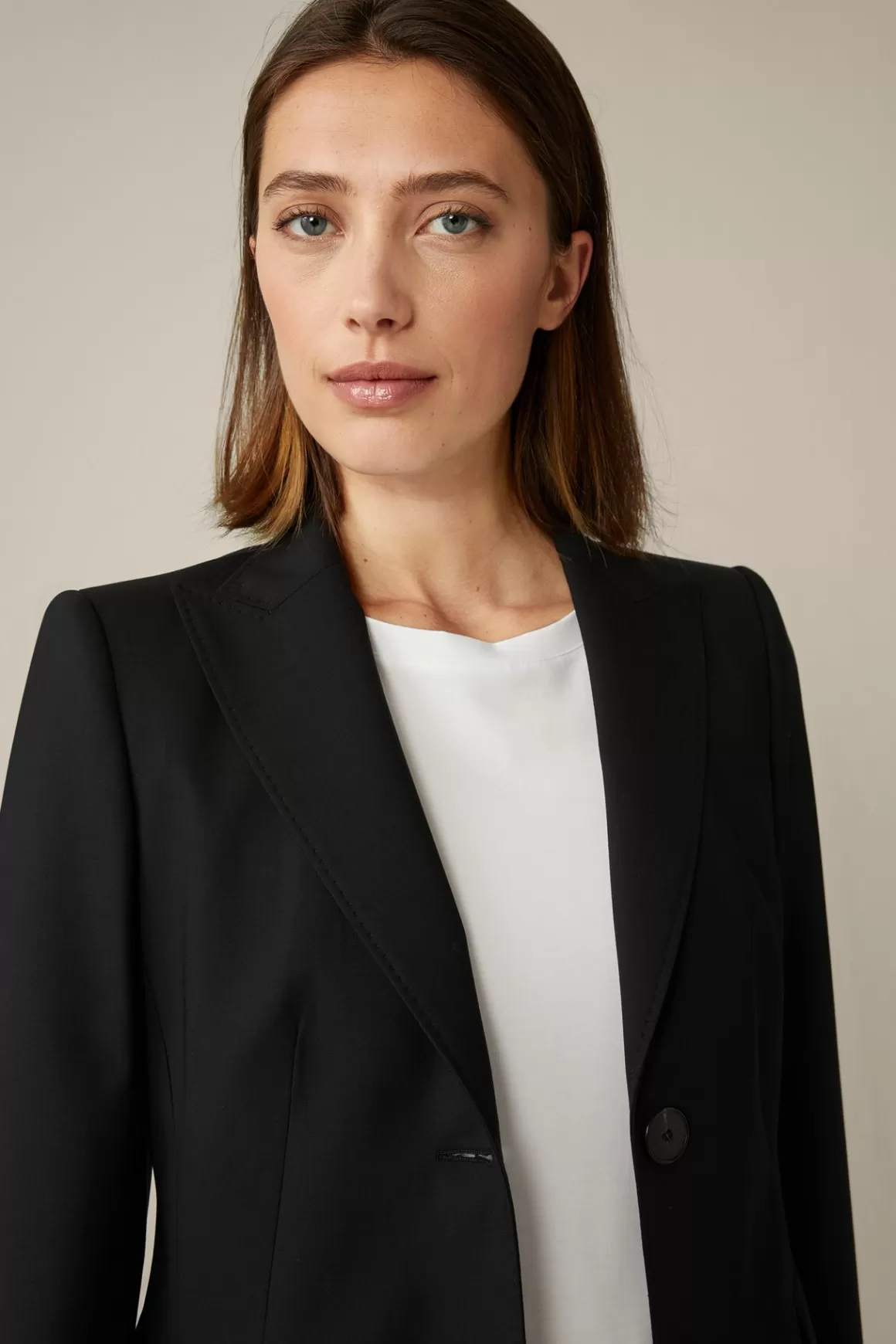 Virgin Wool Stretch Blazer In Black<Windsor Sale