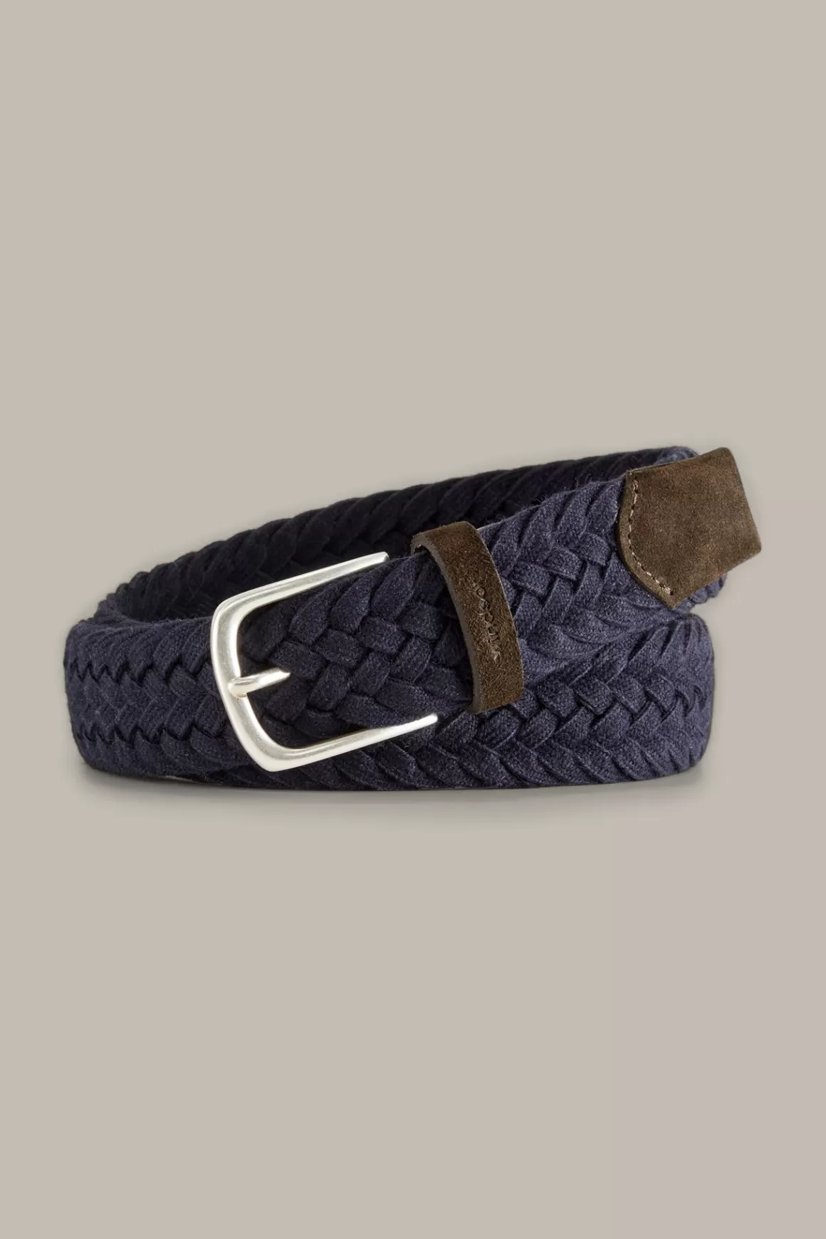 Wool And Suede Belt In Dark Blue And Brown<Windsor Clearance