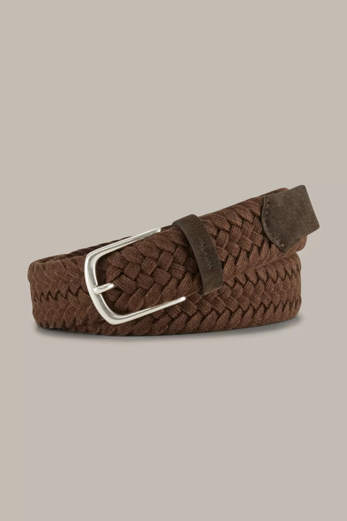 Wool And Suede Belt In Dark Brown<Windsor New